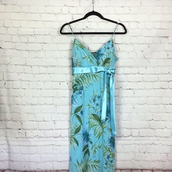 Studio Y. Layered Chiffon and satin floral asymmetrical sundress.  Size 13 - Picture 2 of 6